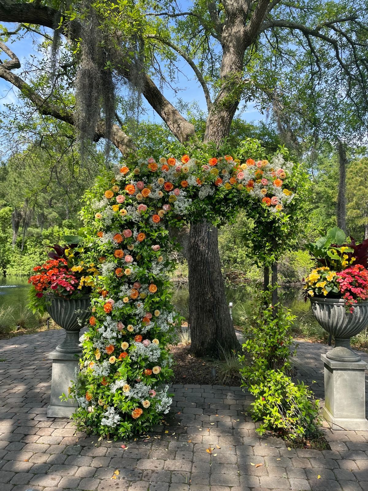 Floral ceremony arch detail